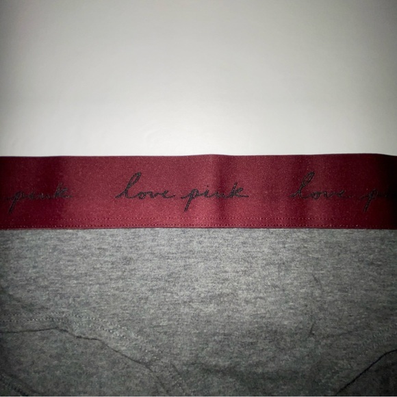 2Pc Pink Victoria’s Red and Gray Lace and Cotton Panties - Picture 9 of 12